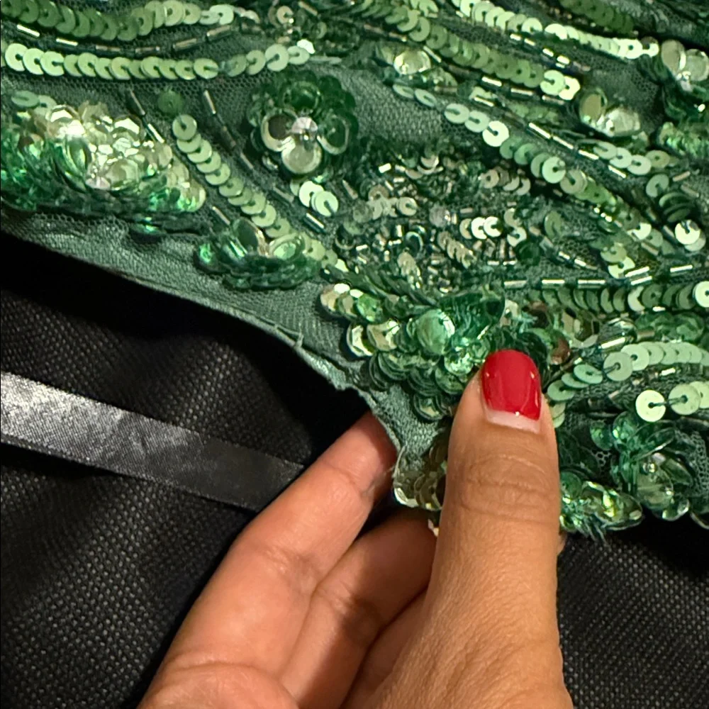 Primavera Couture Sparkling Green Backless Dress - Picture 7 of 11